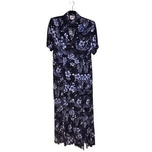 Fashion Bug vintage 90’s style floral print button-up maxi shirt dress Sz.12